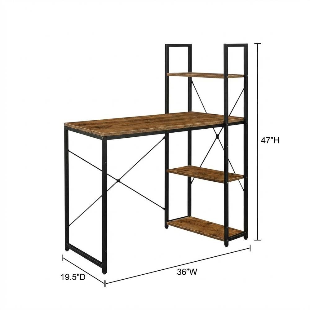 Multi-Color Office Workstation Desk With Shelves And Ample Workspace