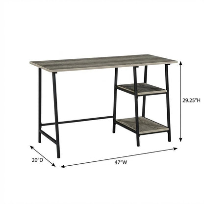 Modern Trestle Desk With Removable Shelves In Metal And Wood