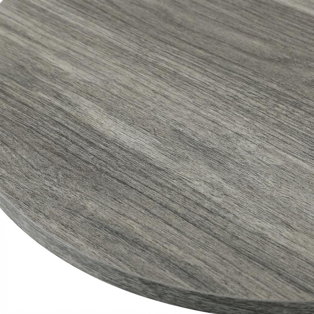 Round End Table with Faux Gray Marble Finish and Chrome Frame