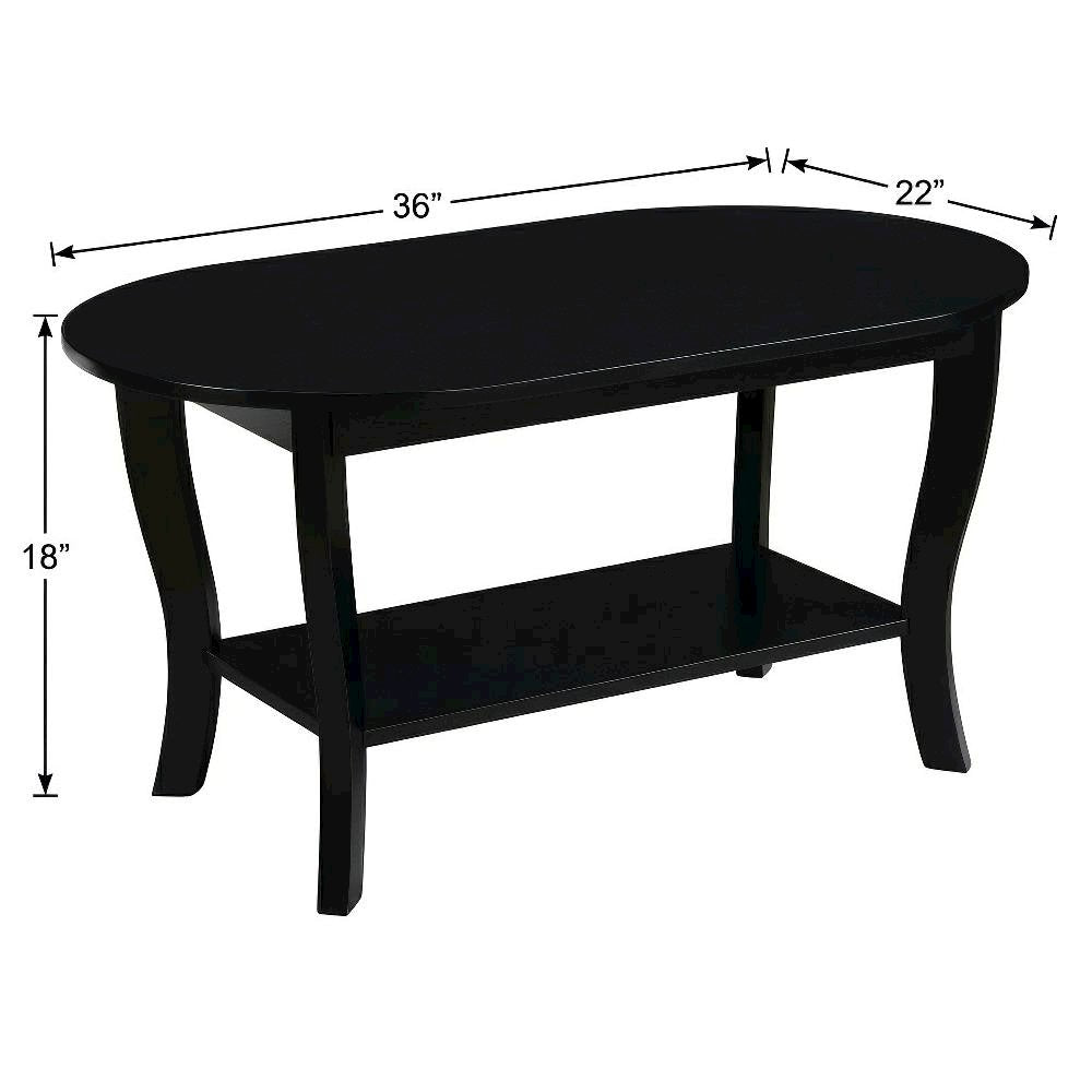 Oval Coffee Table Classic Design with Shelf and Durable Construction
