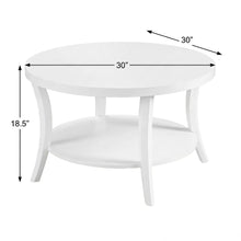 Round Coffee Table with Shelf Classic Design and Sturdy Construction