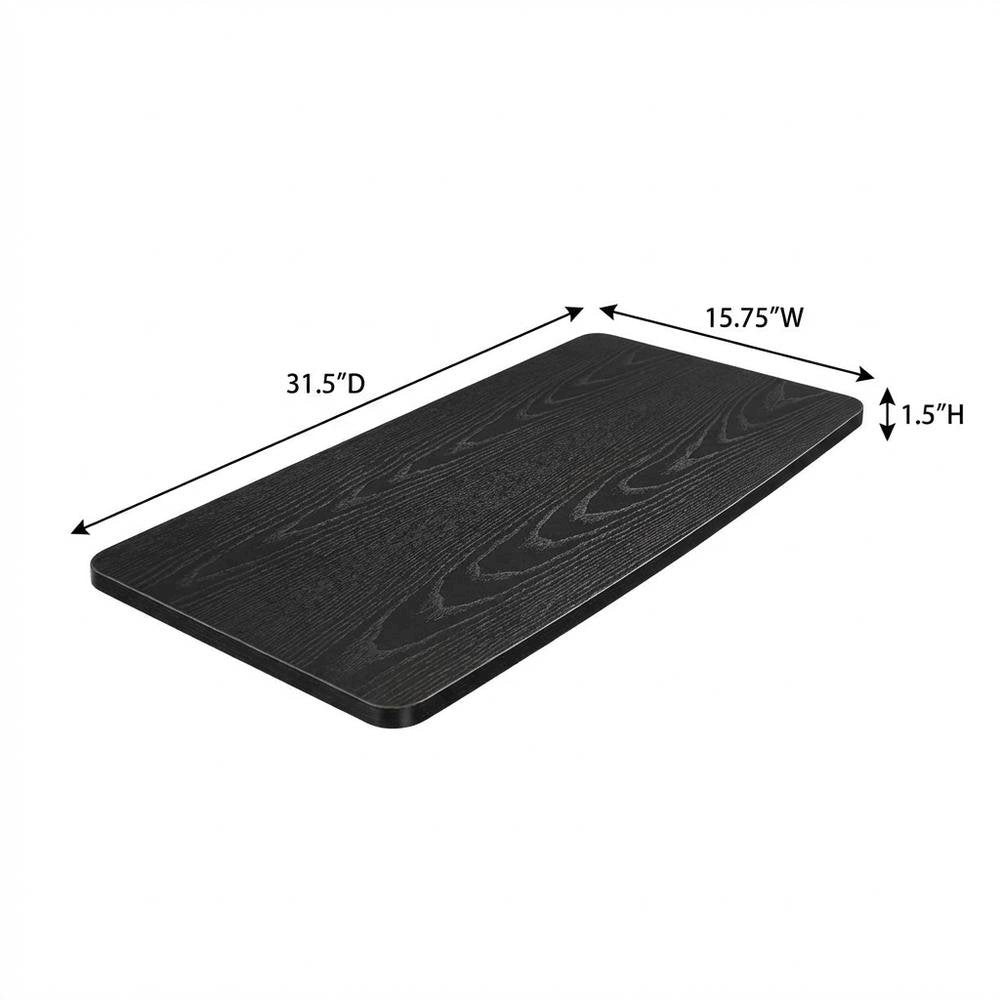 Black TV/Monitor Riser for Screens Up to 43 Inches with Durable Melamine Veneer