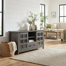 Contemporary Gray TV Stand with 1 Drawer, Storage Cabinets and Shelves