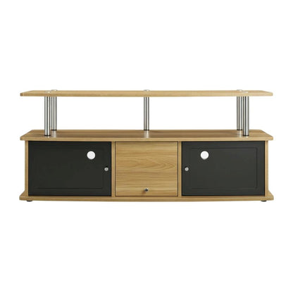 Modern Brown TV Stand with 3 Storage Cabinets and Shelf for 55-Inch TVs