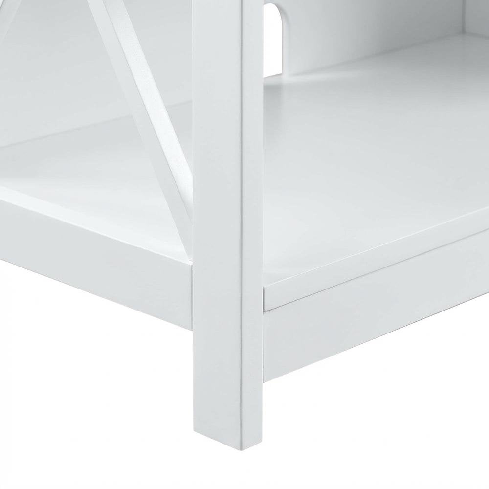 White MDF TV Stand with Clean Design and Ample Storage
