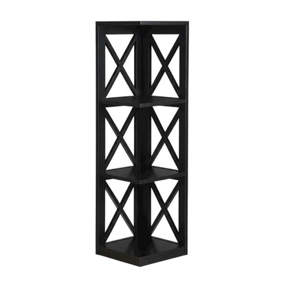 Corner Bookcase in Finish with 3 Shelves for Compact Storage
