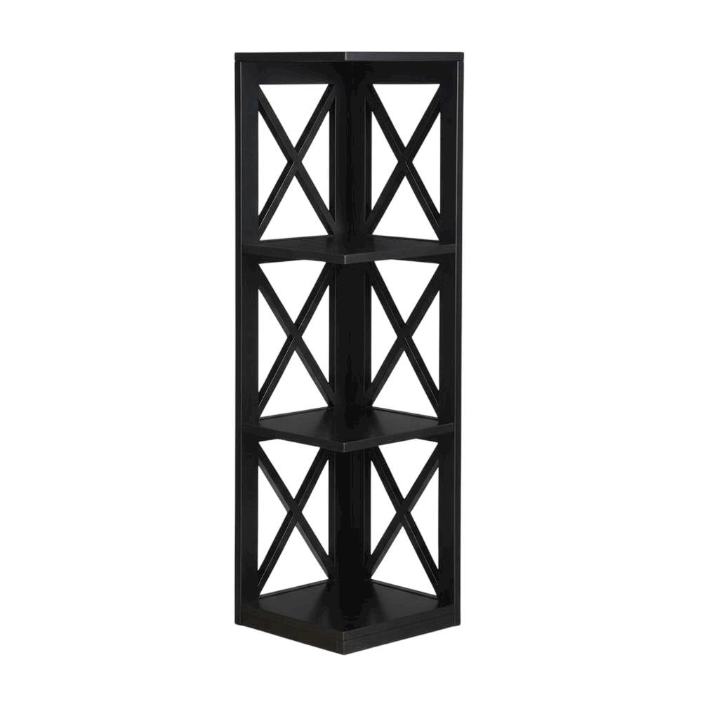 Corner Bookcase in Finish with 3 Shelves for Compact Storage