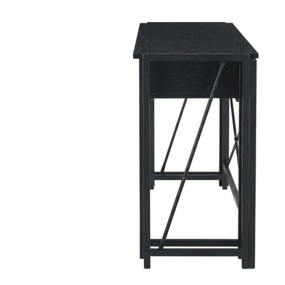 Black Folding 4 Tier Bookshelf with Particle Board and Melamine Finish