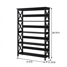 Wooden 5-Tier Bookcase with Durable Non-Lead Base Paint for Home Storage