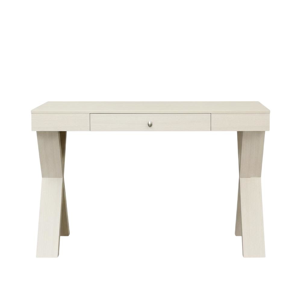 Ivory 1 Drawer Desk With White Finish And Mdf Construction For Office Workspace