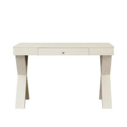 Ivory 1 Drawer Desk With White Finish And Mdf Construction For Office Workspace