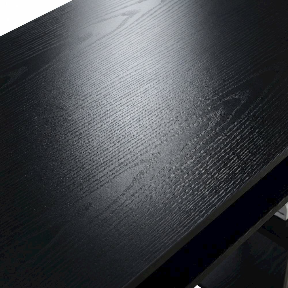 Contemporary Black Student Desk With Charging Station For Home Or Office Use