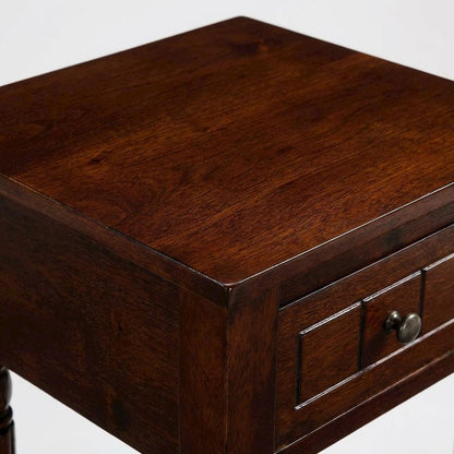 Espresso Accent Table with One Drawer and Shelf for Living Room or Bedroom