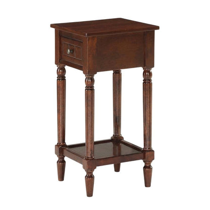 Espresso Accent Table with One Drawer and Shelf for Living Room or Bedroom