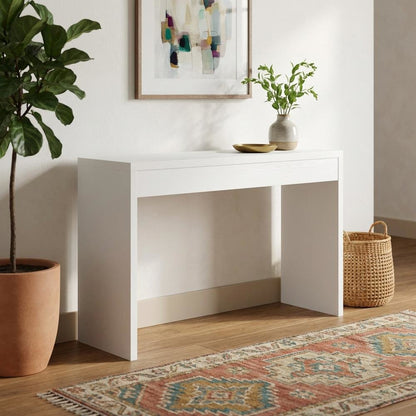 Entryway Console Desk, White, 48 Inch, Versatile, Hall Table