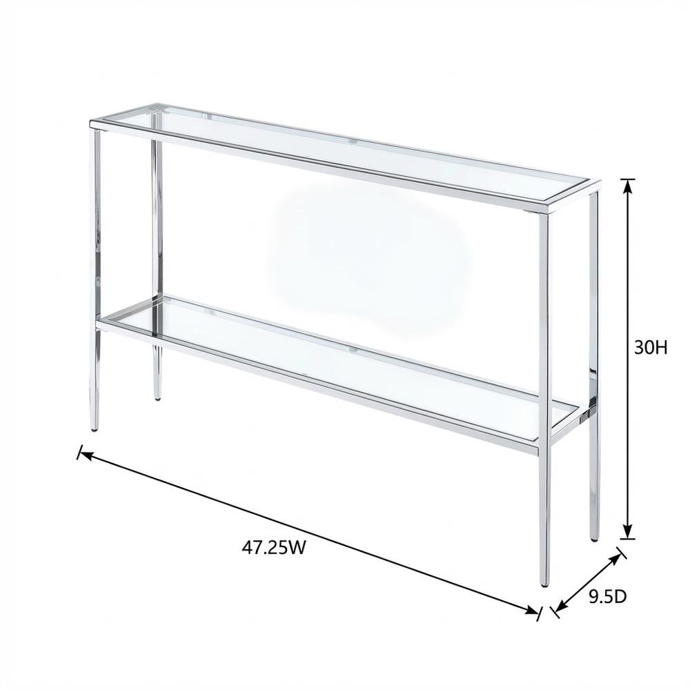 Chrome Console Table with Sleek Finish and Modern Design