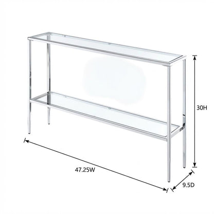 Chrome Console Table with Sleek Finish and Modern Design