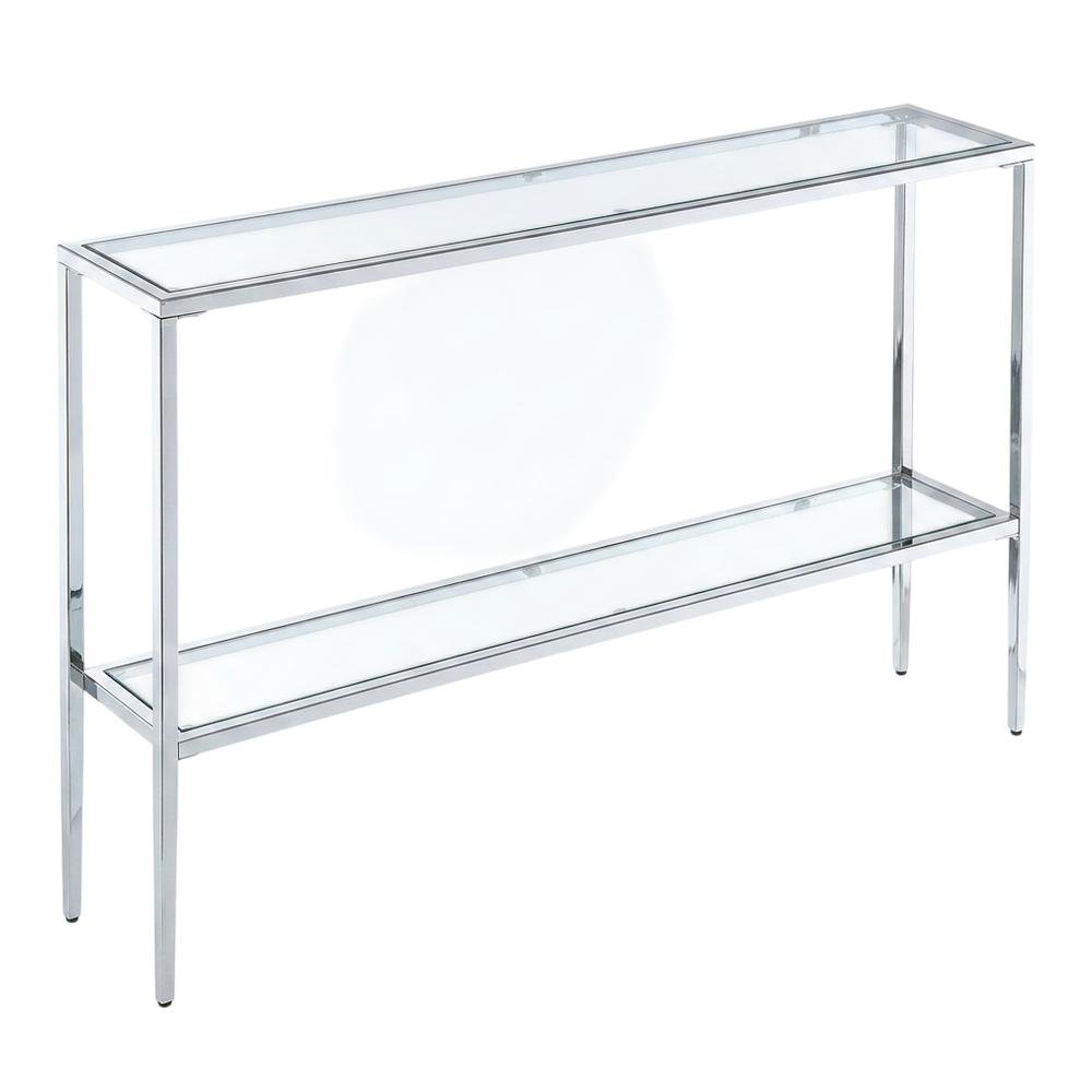 Chrome Console Table with Sleek Finish and Modern Design