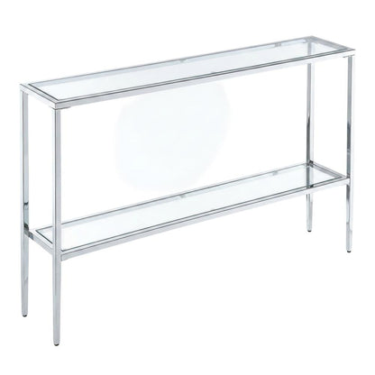 Chrome Console Table with Sleek Finish and Modern Design
