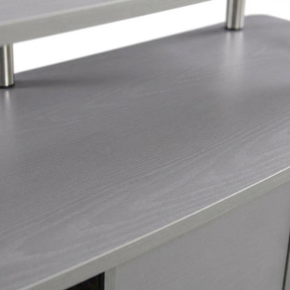 Gray TV Stand with 3 Cabinets and Shelf for 55-Inch TVs