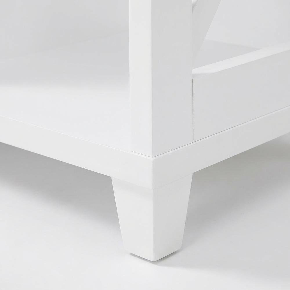 White Oxford Deluxe TV Stand, 2 Drawers, Shelves, Up to 55-Inch Screens