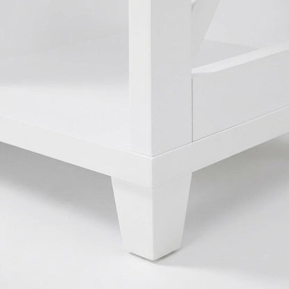 White Oxford Deluxe TV Stand, 2 Drawers, Shelves, Up to 55-Inch Screens