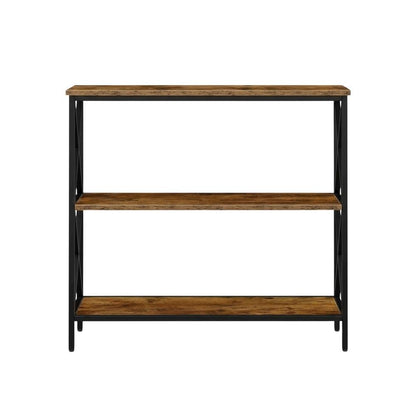 Powder Coated Metal 3-Tier Bookcase with Durable Finish