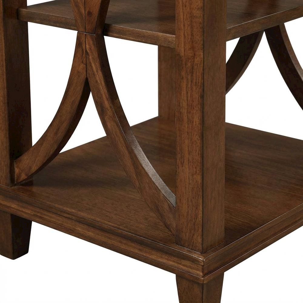 Modern End Table with Wooden Finish and Minimalist Design