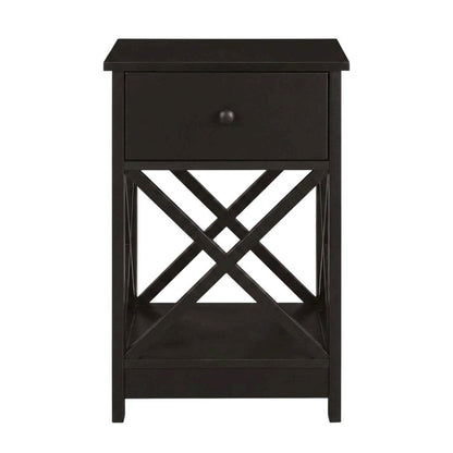 Espresso 1-Drawer End Table with Compact Square Design