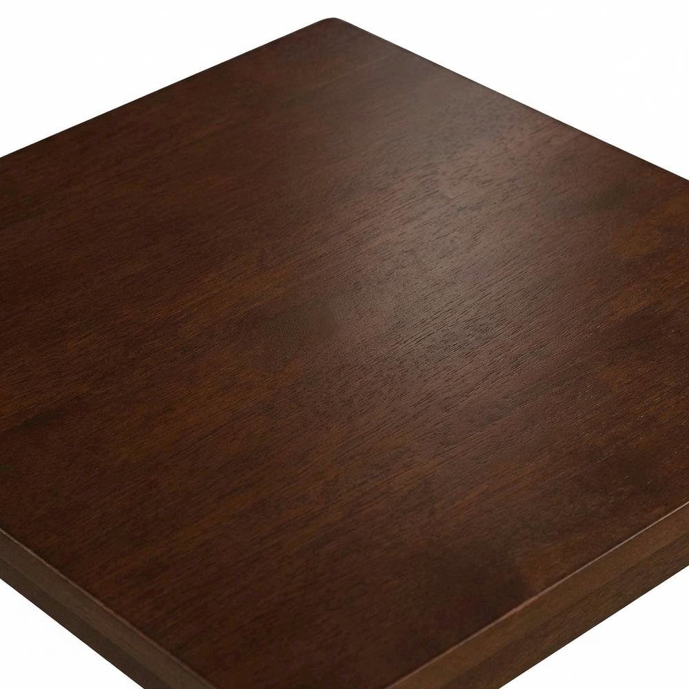 Espresso Square End Table for Living Room and Bedroom with Modern Design