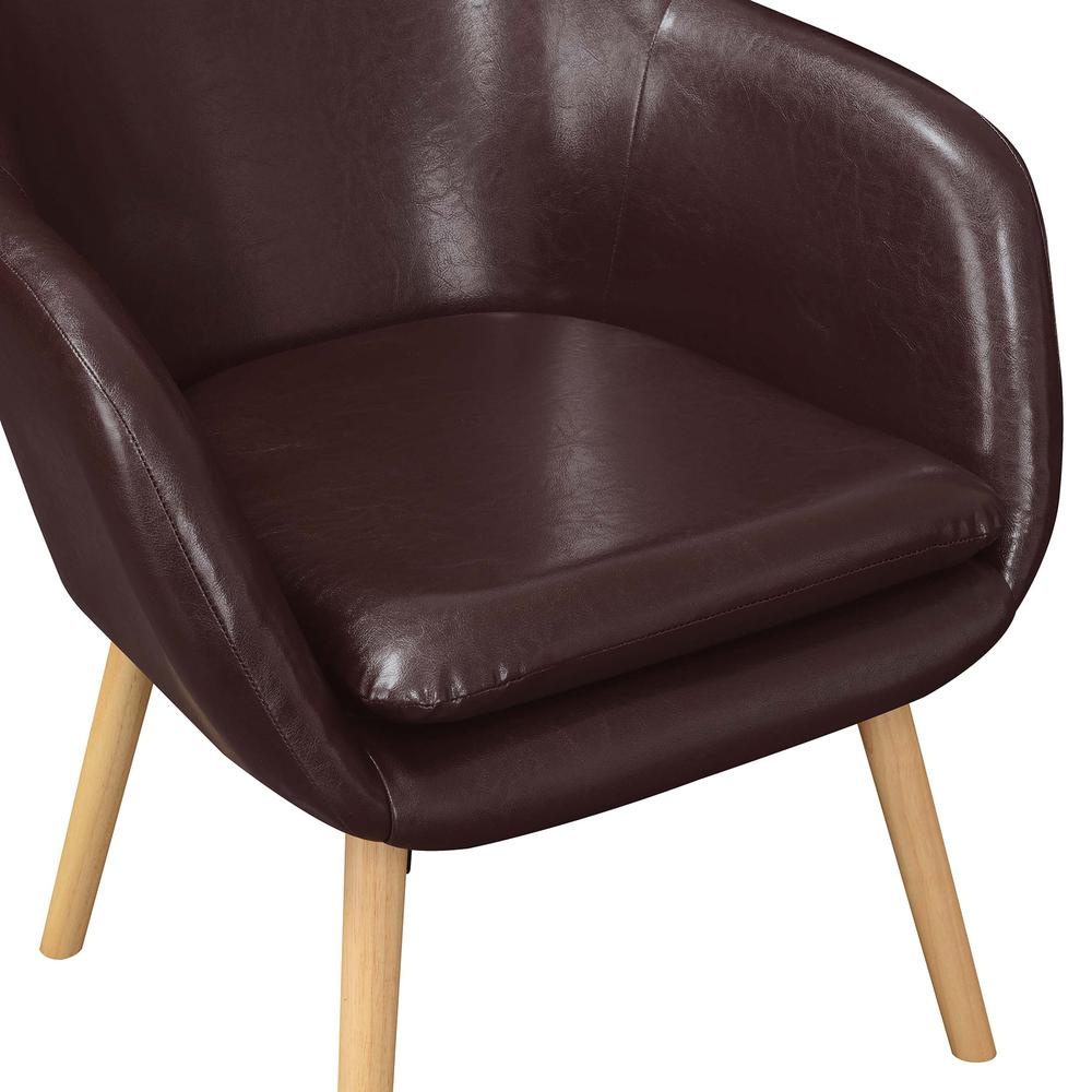 Take a Seat Charlotte Accent Chair, Espresso Faux Leather