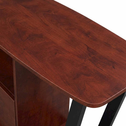 Brown Graystone TV Stand, Shelves, TVs up to 65 Inches, Powder-Coated Metal