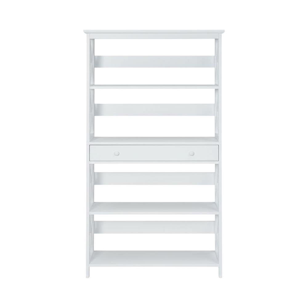 Wooden 5-Tier Bookcase with Drawer for Storage and Organization
