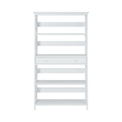Wooden 5-Tier Bookcase with Drawer for Storage and Organization