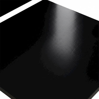 Black square end table with modern design for living room or bedroom use