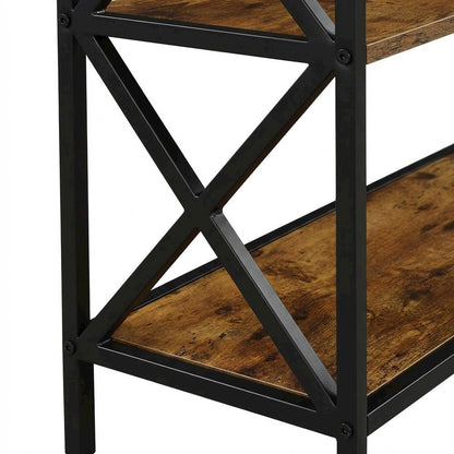 Powder Coated Metal 3-Tier Bookcase with Durable Finish