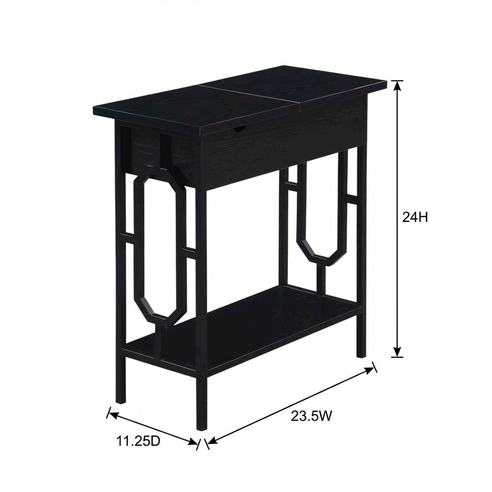 Flip Top End Table with Integrated Charging Station for Modern Living