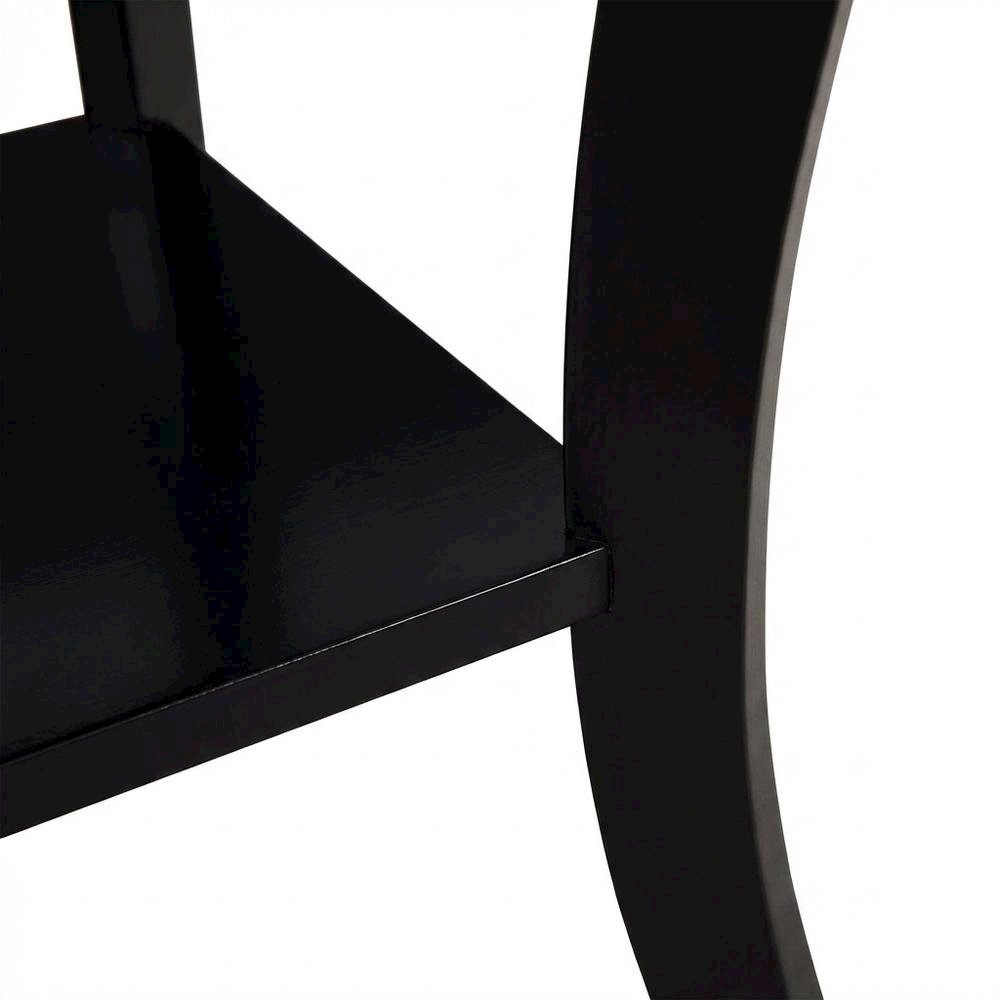 Black square end table with modern design for living room or bedroom use