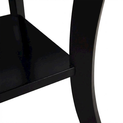 Black square end table with modern design for living room or bedroom use