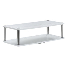 White double tier swivel TV riser, up to 37-inch screens, transitional style