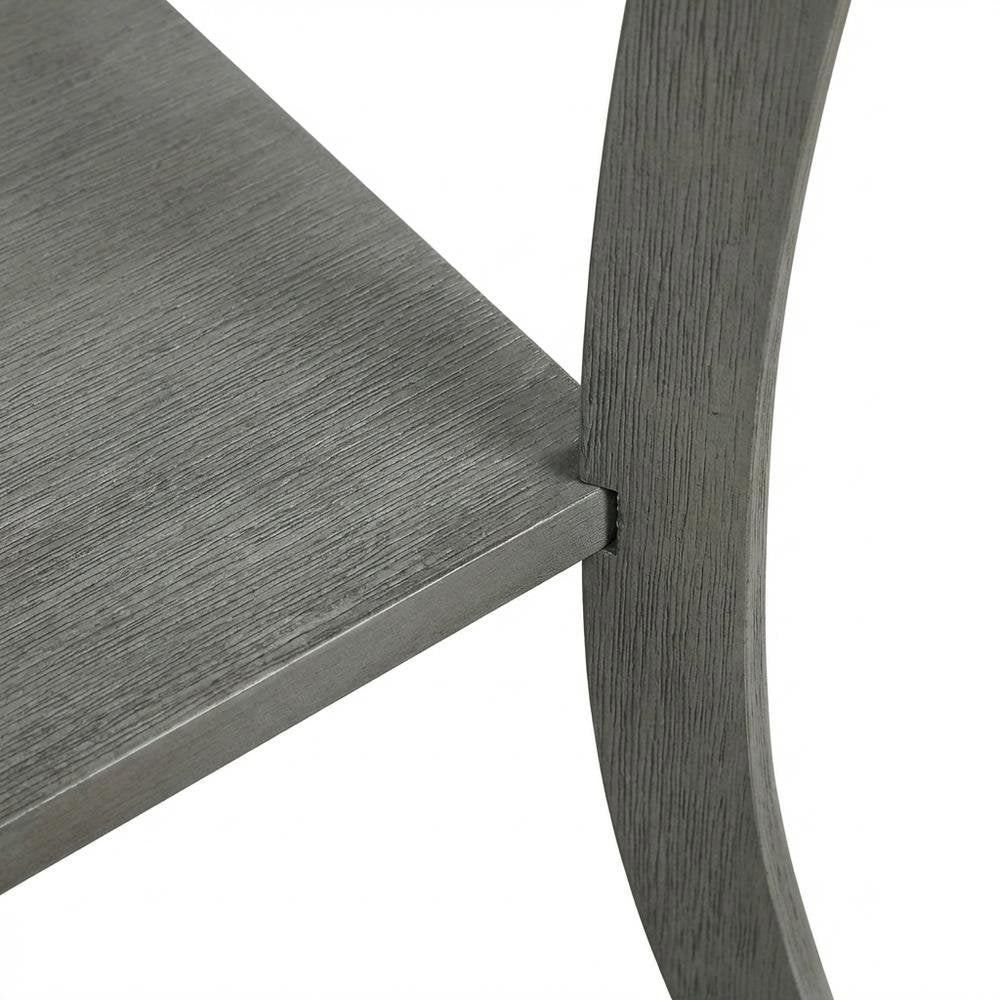 Square End Table with Wirebrush Dark Gray Finish and Modern Design