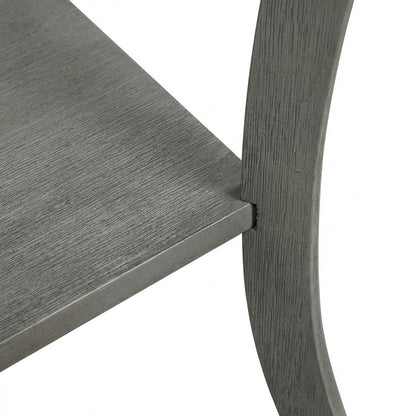Square End Table with Wirebrush Dark Gray Finish and Modern Design