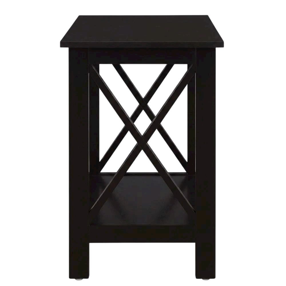 Wooden End Table with Shelf, Modern Surface, Durable Construction