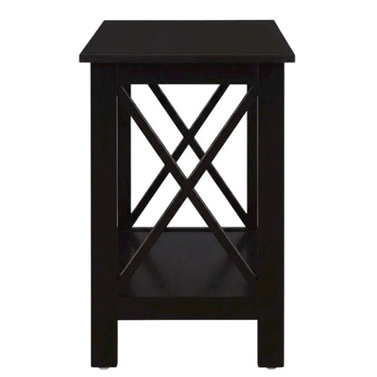Wooden End Table with Shelf, Modern Surface, Durable Construction