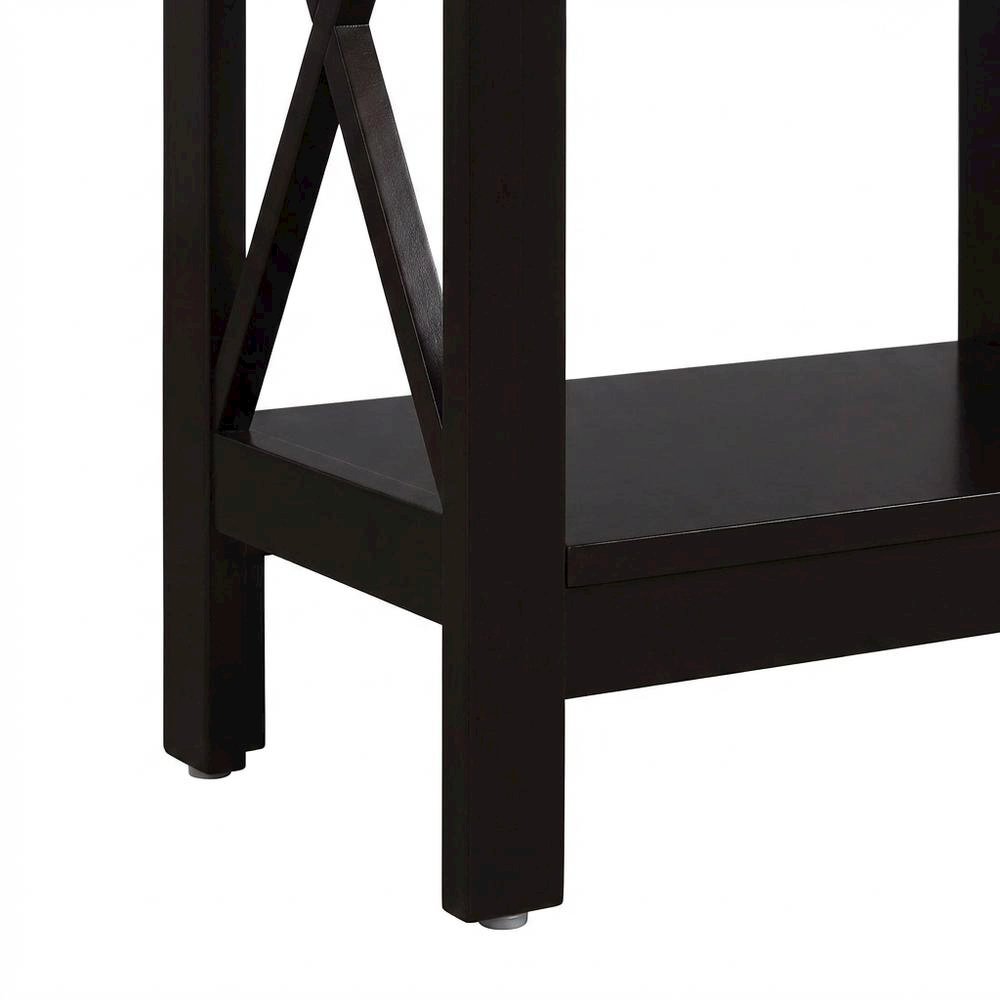 Wooden End Table with Shelf, Modern Surface, Durable Construction