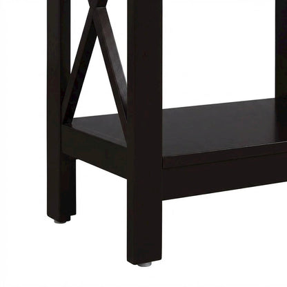 Wooden End Table with Shelf, Modern Surface, Durable Construction
