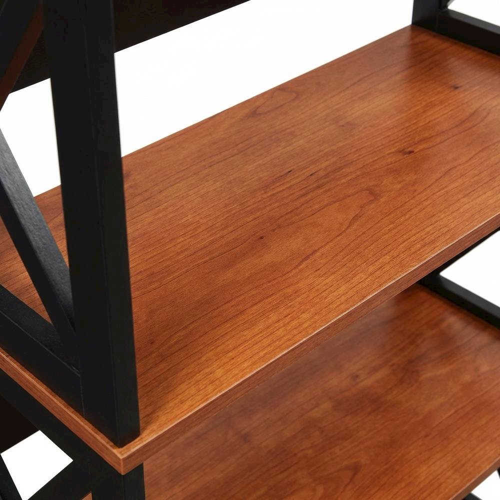 Wooden 5-Tier Bookcase with Durable Non-Lead Base Paint for Home Office Storage