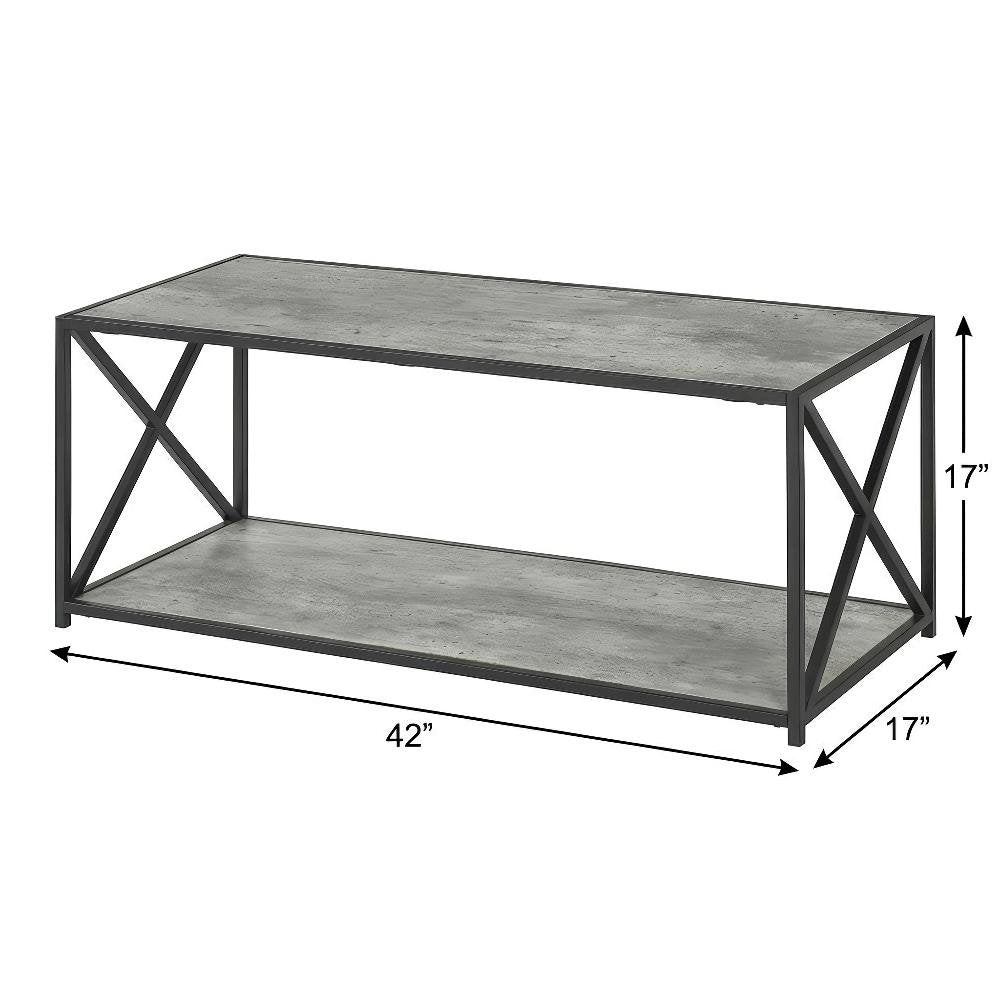 Faux Birch Coffee Table with Particle Board Top and Sturdy Frame Design