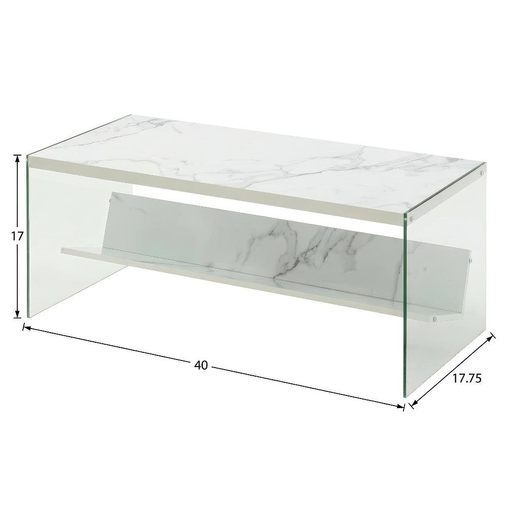 Glass Coffee Table with Shelf Contemporary Design and Durable Build