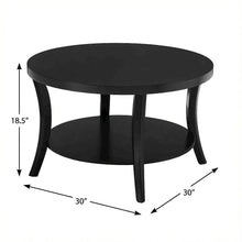 Round Classic Coffee Table with Shelf and Storage Space for Living Room